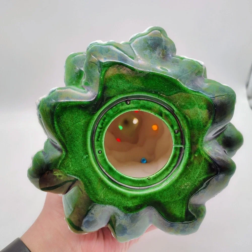 Vintage LIGHT-UP CHRISTMAS TREE Ceramic Snow-Tipped 10